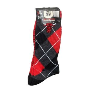 UNK NBA Chicago Bulls Men's Crew Socks 3-Pair Pack Argyle Striped Size 6-12 NWT